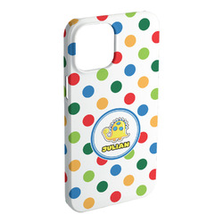 Dots & Dinosaur iPhone Case - Plastic - iPhone 15 Plus (Personalized)