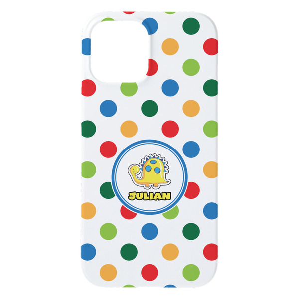 Dots & Dinosaur iPhone 15 Plus Case - Back