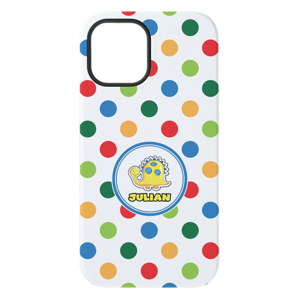Dots & Dinosaur iPhone 15 Plus Tough Case - Back
