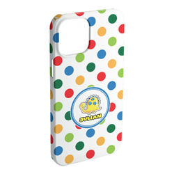 Dots & Dinosaur iPhone Case - Plastic - iPhone 15 Pro Max (Personalized)