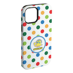 Dots & Dinosaur iPhone Case - Rubber Lined (Personalized)