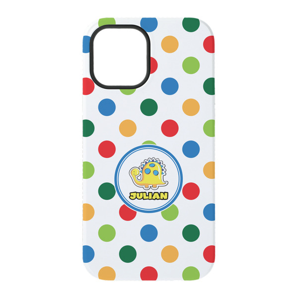 Dots & Dinosaur iPhone 15 Tough Case - Back