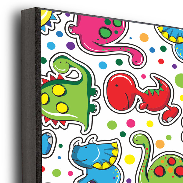 Dinosaur Print & Dots 11x14 Wood Print - Closeup