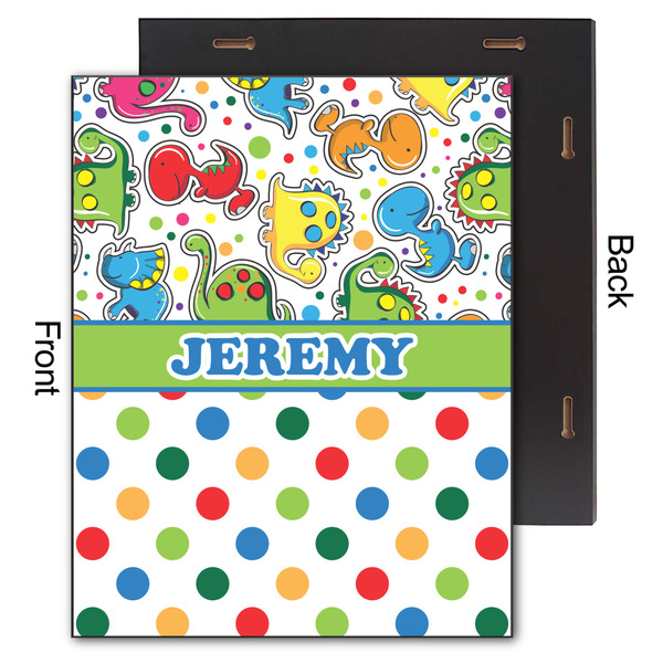 Dinosaur Print & Dots 11x14 Wood Print - Front & Back View