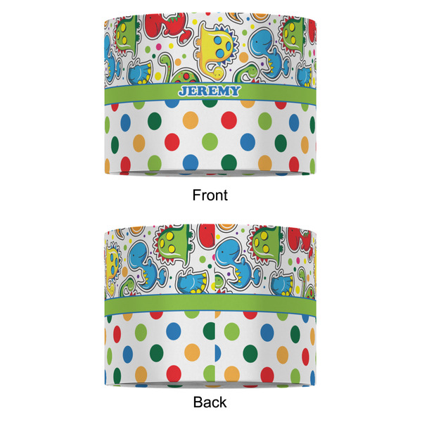 Dinosaur Print & Dots 12" Drum Lampshade - APPROVAL (Fabric)