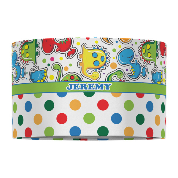 Dinosaur Print & Dots 12" Drum Lampshade - FRONT (Fabric)