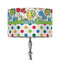Dinosaur Print & Dots 12" Drum Lampshade - ON STAND (Fabric)