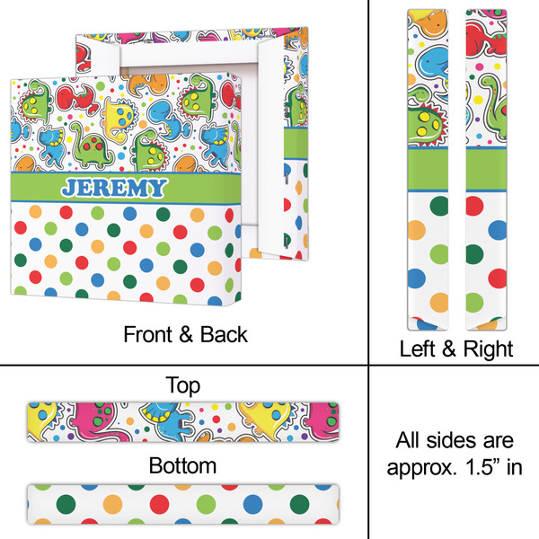 Dinosaur Print & Dots 12x12 - Canvas Print - Approval