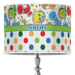 Dinosaur Print & Dots 16" Drum Lamp Shade - Poly-film (Personalized)
