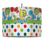 Dinosaur Print & Dots Drum Pendant Lamp (Personalized)