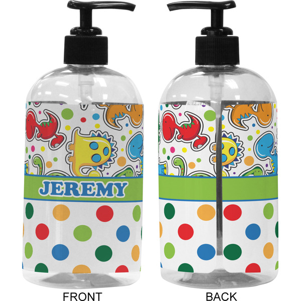 Dinosaur Print & Dots 16 oz Plastic Liquid Dispenser (Approval)