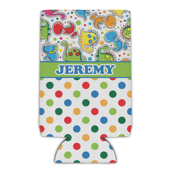 Custom Dinosaur Print & Dots Can Cooler (Personalized)