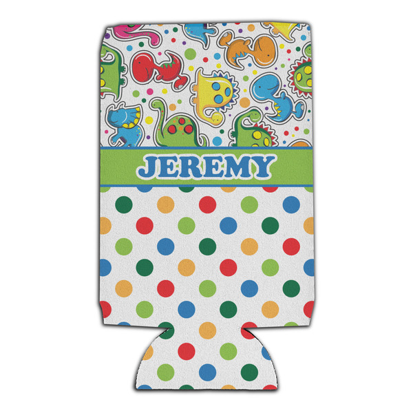 Dinosaur Print & Dots 16oz Can Sleeve - Set of 4 - FRONT