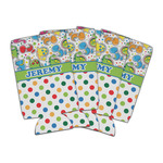Dinosaur Print & Dots Can Cooler (16 oz) - Set of 4 (Personalized)