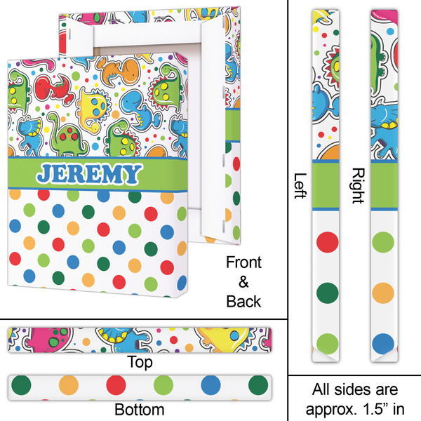 Dinosaur Print & Dots 16x20 - Canvas Print - Approval