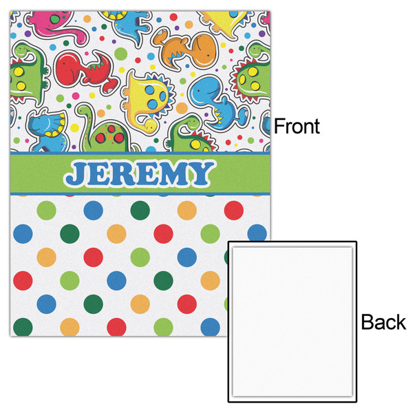 Dinosaur Print & Dots 16x20 - Matte Poster - Front & Back