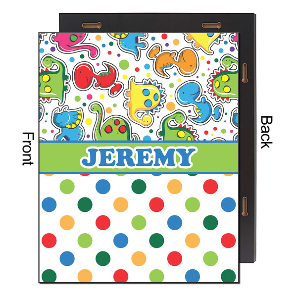 Dinosaur Print & Dots 16x20 Wood Print - Front & Back View