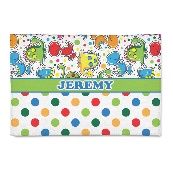 Custom Dinosaur Print & Dots 2' x 3' Indoor Area Rug (Personalized)