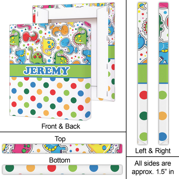 Dinosaur Print & Dots 20x24 - Canvas Print - Approval