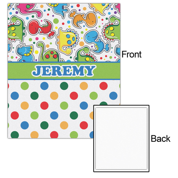 Dinosaur Print & Dots 20x24 - Matte Poster - Front & Back