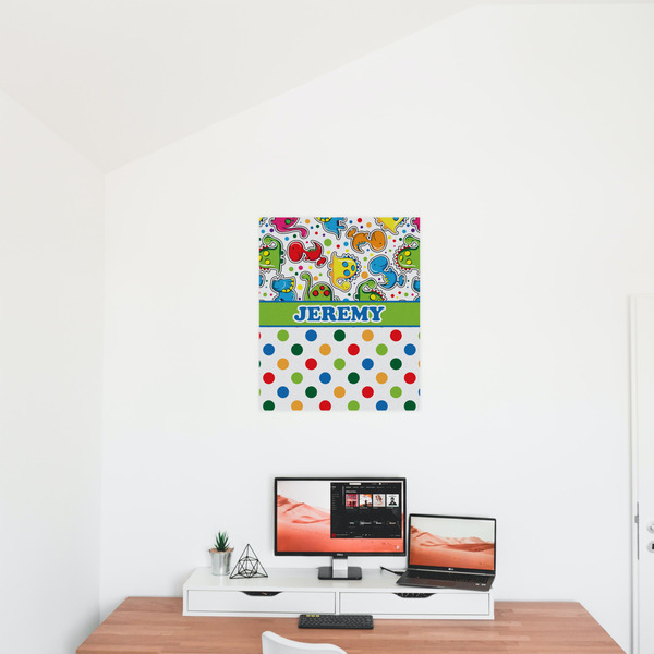 Dinosaur Print & Dots 20x24 - Matte Poster - On the Wall