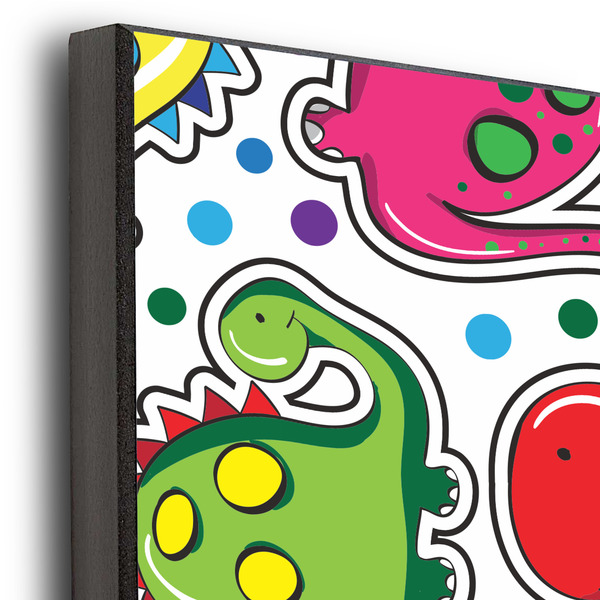 Dinosaur Print & Dots 20x24 Wood Print - Closeup