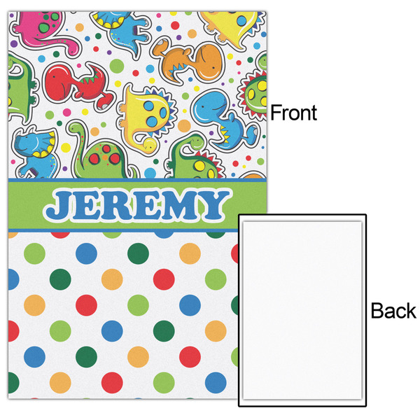 Dinosaur Print & Dots 20x30 - Matte Poster - Front & Back