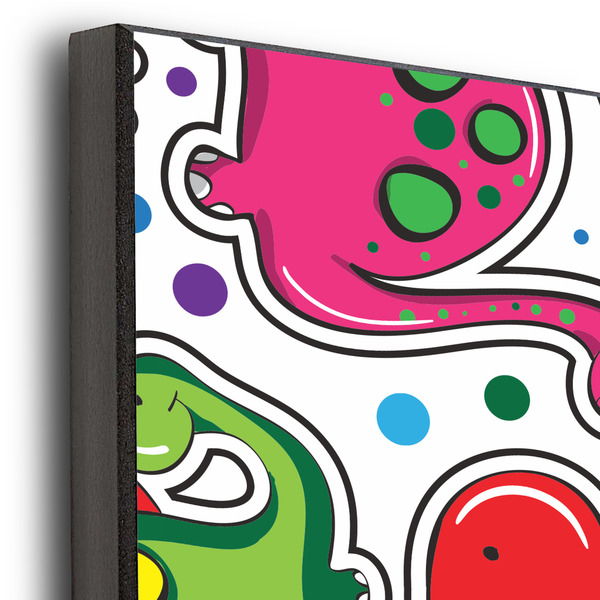 Dinosaur Print & Dots 20x30 Wood Print - Closeup