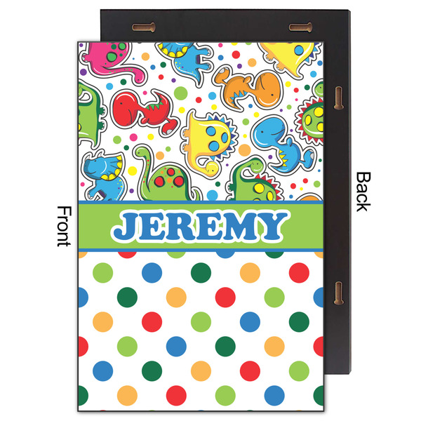 Dinosaur Print & Dots 20x30 Wood Print - Front & Back View