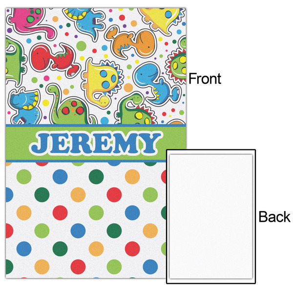 Dinosaur Print & Dots 24x36 - Matte Poster - Front & Back