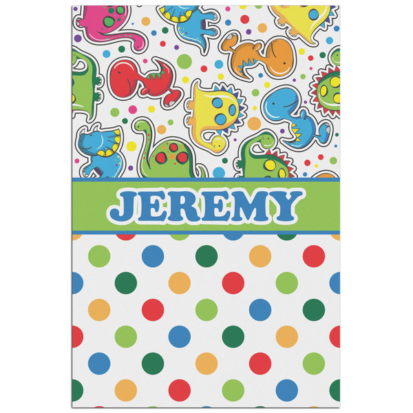 Custom Dinosaur Print & Dots Poster - Matte - 24x36 (Personalized)