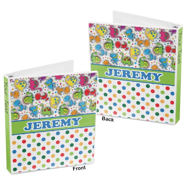 Dinosaur Print & Dots 3-Ring Binder Front and Back