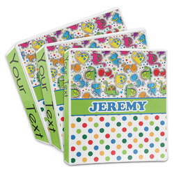 Dinosaur Print & Dots 3-Ring Binder (Personalized)