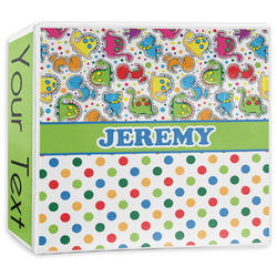 Dinosaur Print & Dots 3-Ring Binder - 3 inch (Personalized)