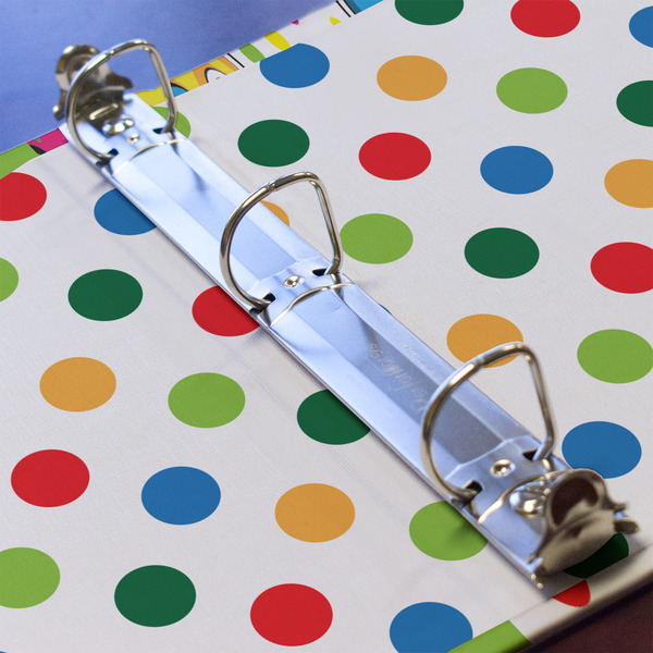 Dinosaur Print & Dots 3 Ring Binders - Full Wrap - 1" - DETAIL