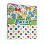 Dinosaur Print & Dots 3 Ring Binder - Full Wrap - 1" (Personalized)