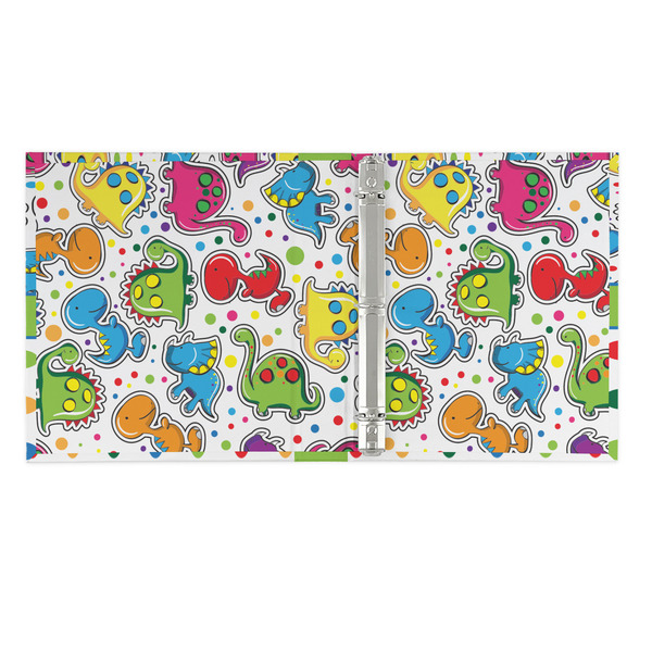 Dinosaur Print & Dots 3 Ring Binders - Full Wrap - 1" - OPEN INSIDE