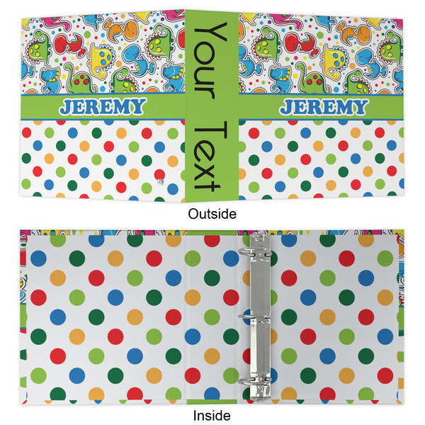 Dinosaur Print & Dots 3 Ring Binders - Full Wrap - 2" - APPROVAL
