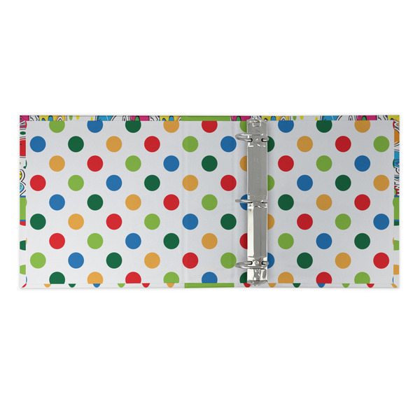Dinosaur Print & Dots 3 Ring Binders - Full Wrap - 2" - OPEN INSIDE