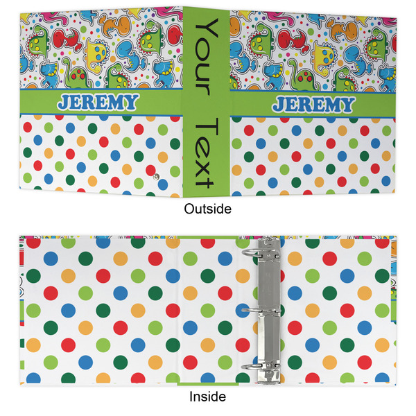 Dinosaur Print & Dots 3 Ring Binders - Full Wrap - 3" - APPROVAL