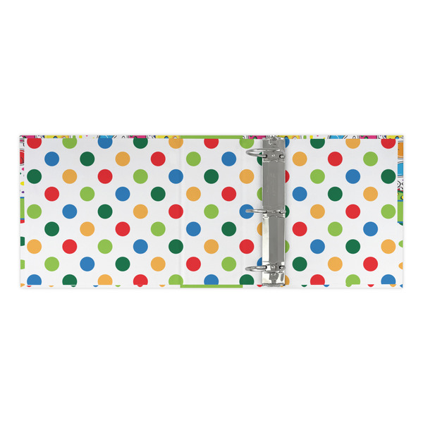 Dinosaur Print & Dots 3 Ring Binders - Full Wrap - 3" - OPEN INSIDE