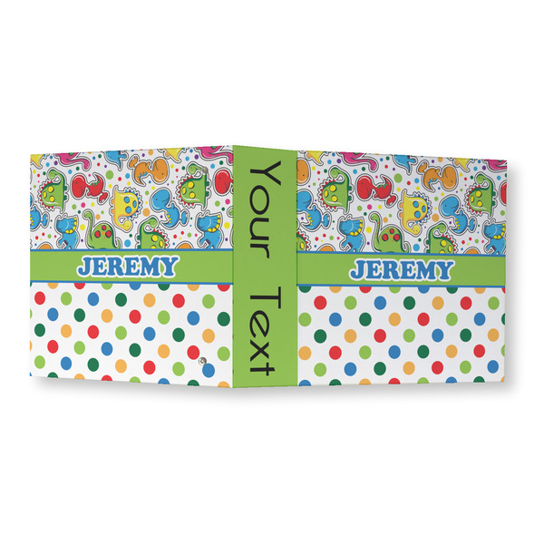 Dinosaur Print & Dots 3 Ring Binders - Full Wrap - 3" - OPEN OUTSIDE