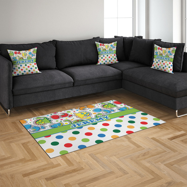 Dinosaur Print & Dots 4'x6' Indoor Area Rugs - IN CONTEXT