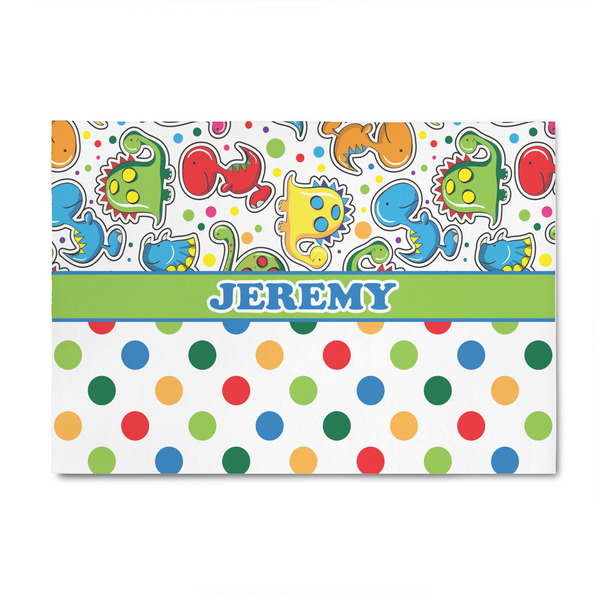 Custom Dinosaur Print & Dots 4' x 6' Indoor Area Rug (Personalized)