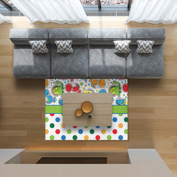 Dinosaur Print & Dots 5'x7' Indoor Area Rugs - IN CONTEXT