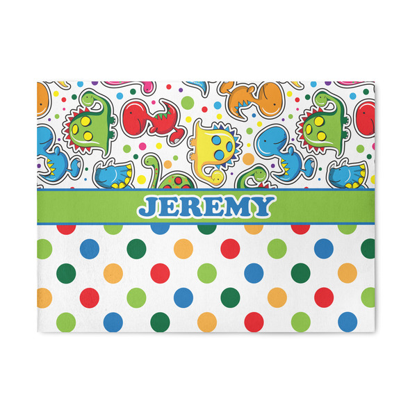 Custom Dinosaur Print & Dots 5' x 7' Indoor Area Rug (Personalized)