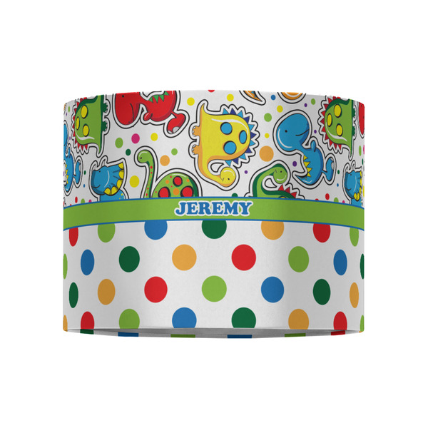 Dinosaur Print & Dots 8" Drum Lampshade - FRONT (Fabric)