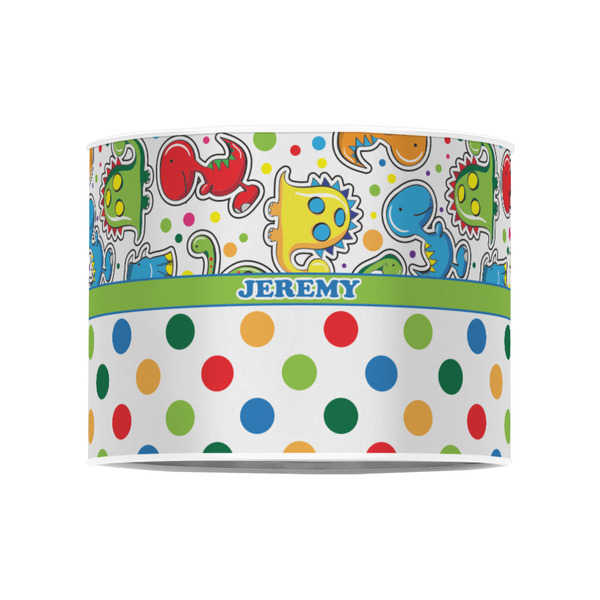 Dinosaur Print & Dots 8" Drum Lampshade - FRONT (Poly Film)