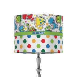 Dinosaur Print & Dots 8" Drum Lamp Shade - Fabric (Personalized)