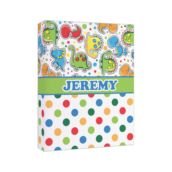 Dinosaur Print & Dots 8x10 - Canvas Print - Angled View